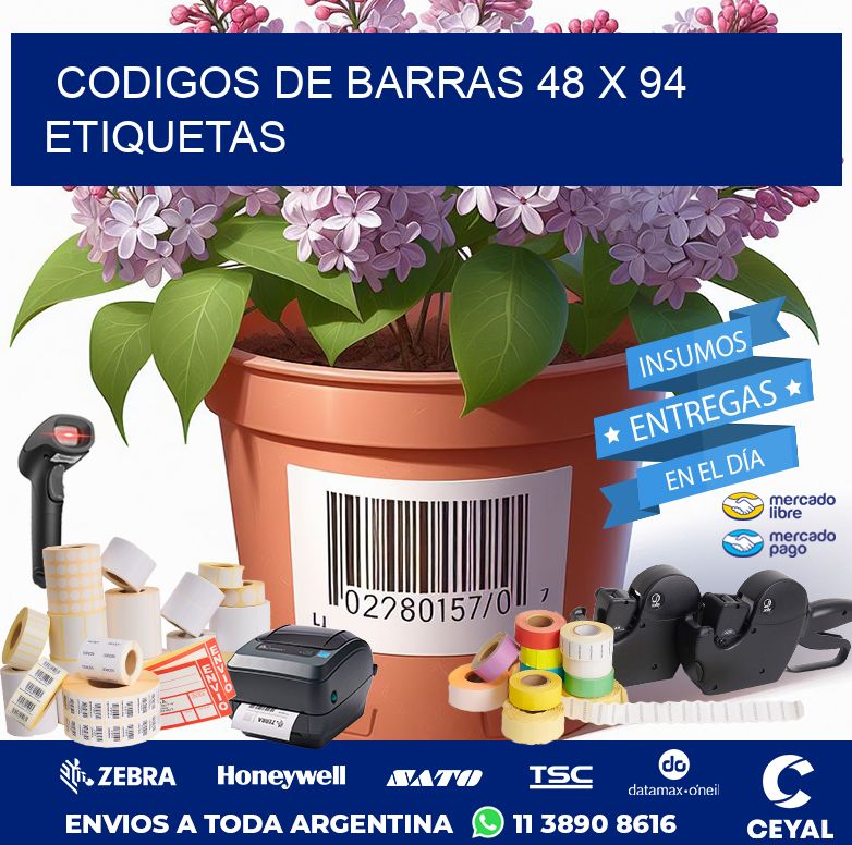 codigos de barras 48 x 94 etiquetas