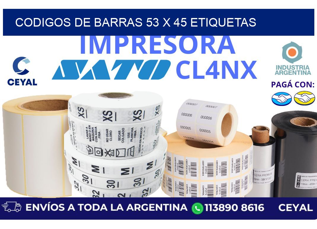 codigos de barras 53 x 45 etiquetas