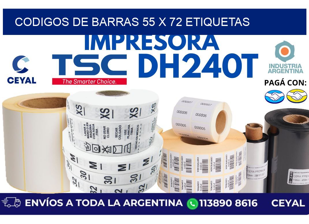 codigos de barras 55 x 72 etiquetas