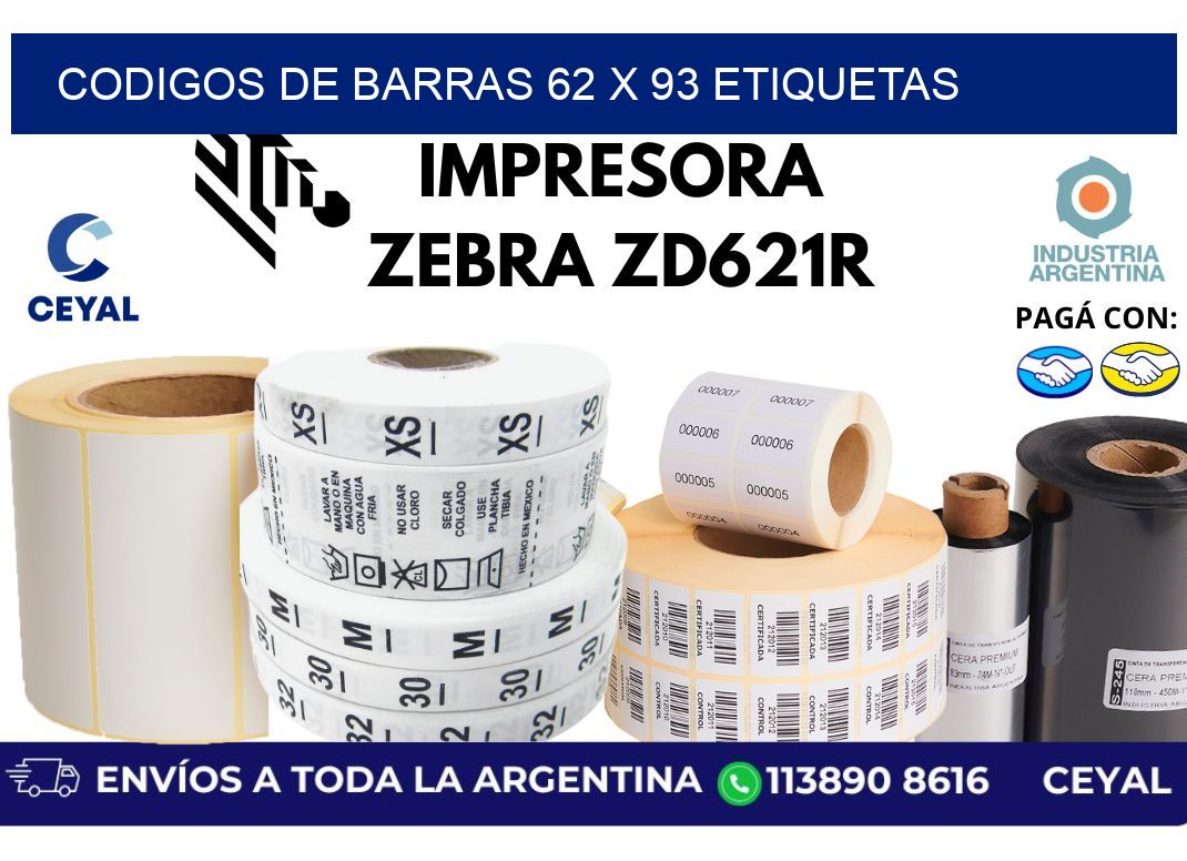codigos de barras 62 x 93 etiquetas