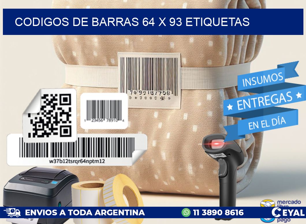 codigos de barras 64 x 93 etiquetas