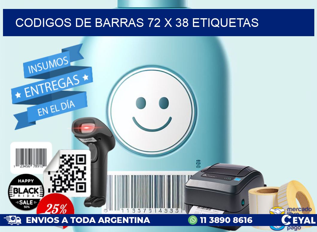 codigos de barras 72 x 38 etiquetas