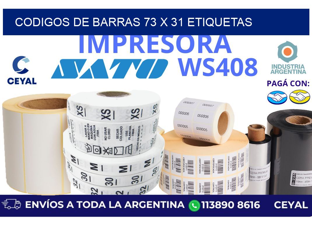 codigos de barras 73 x 31 etiquetas