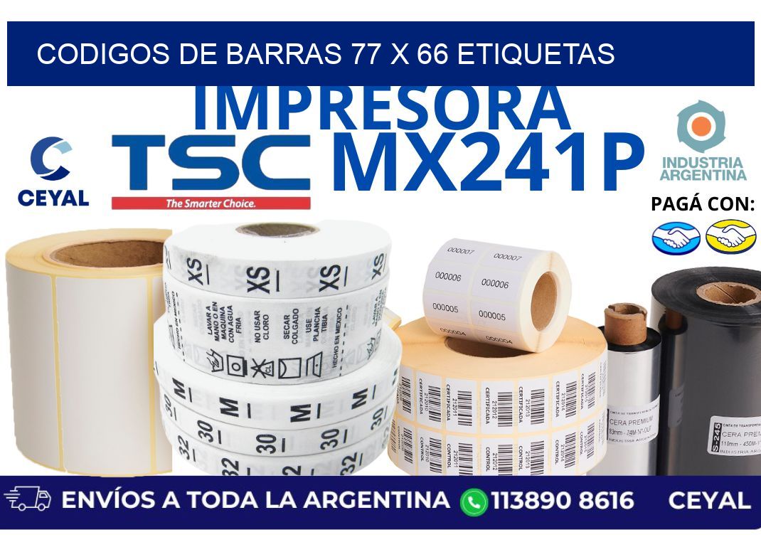 codigos de barras 77 x 66 etiquetas