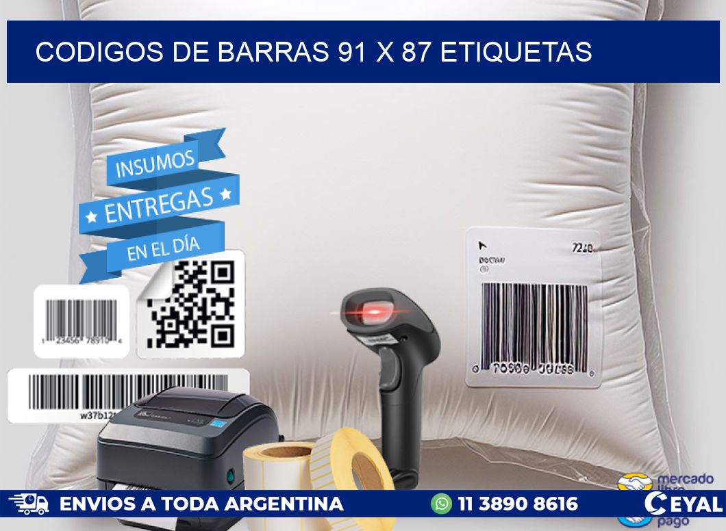 codigos de barras 91 x 87 etiquetas