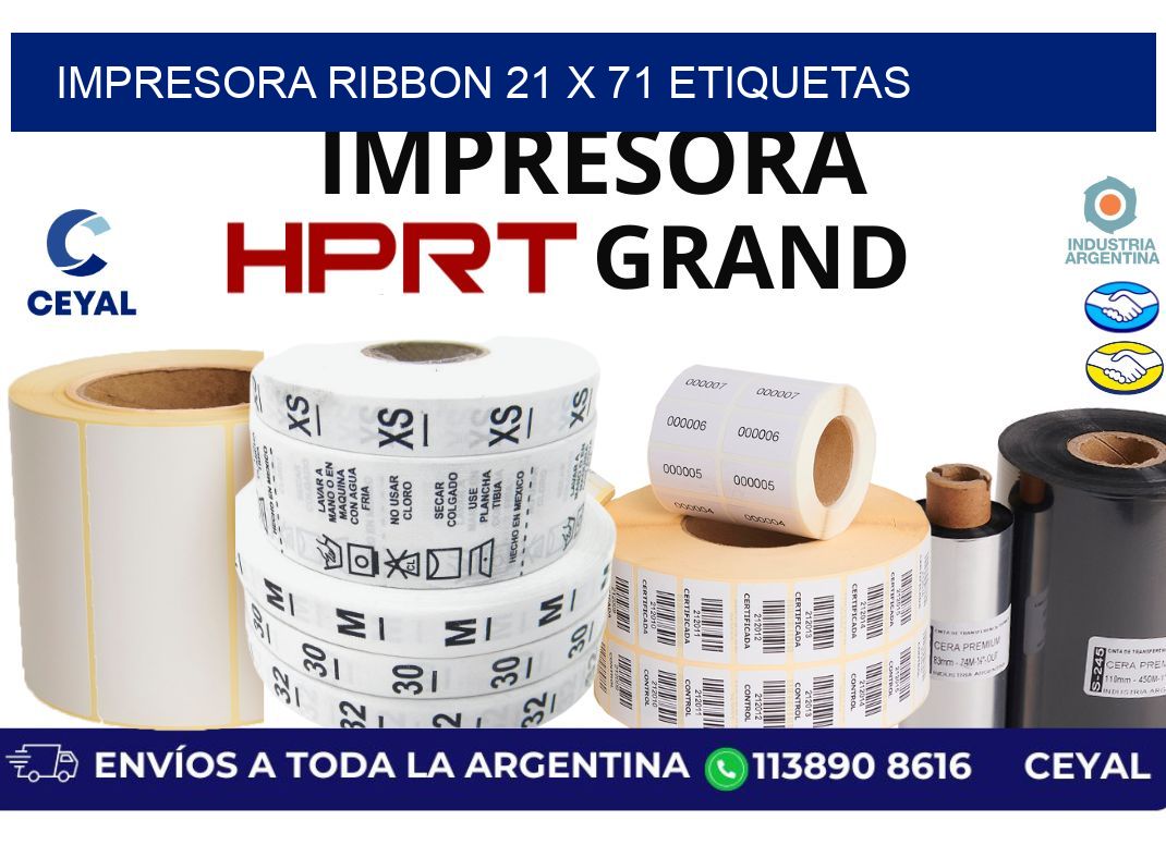 impresora ribbon 21 x 71 etiquetas