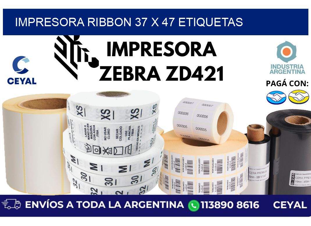 impresora ribbon 37 x 47 etiquetas