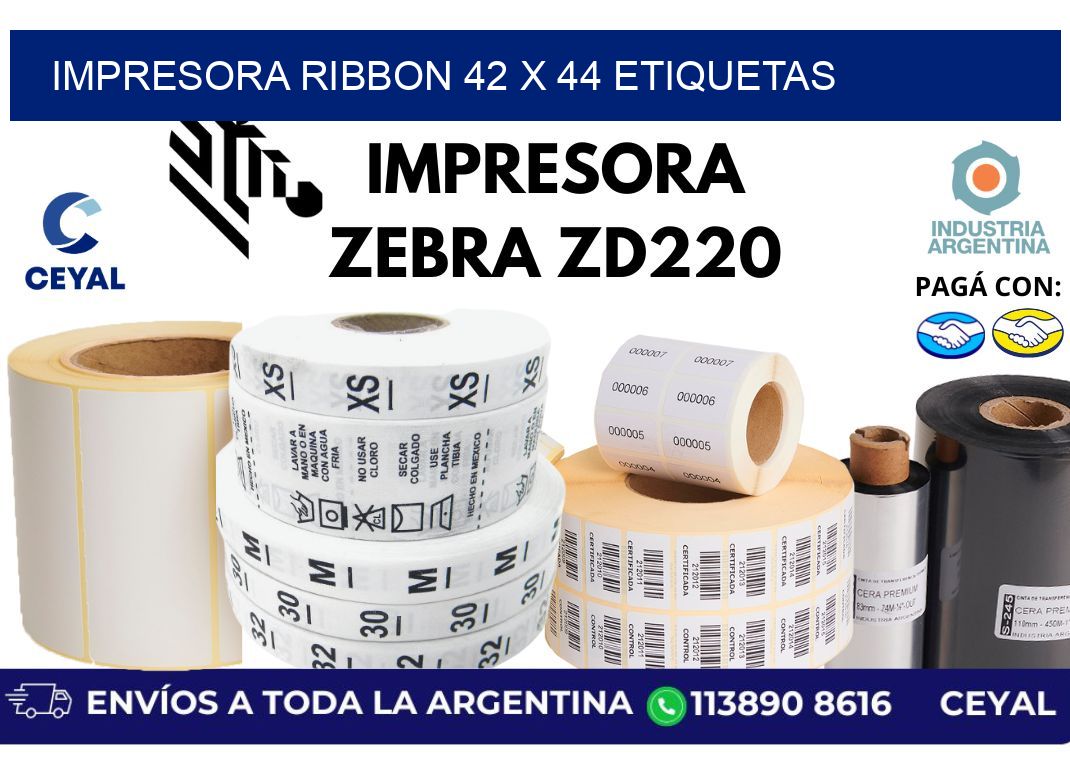impresora ribbon 42 x 44 etiquetas