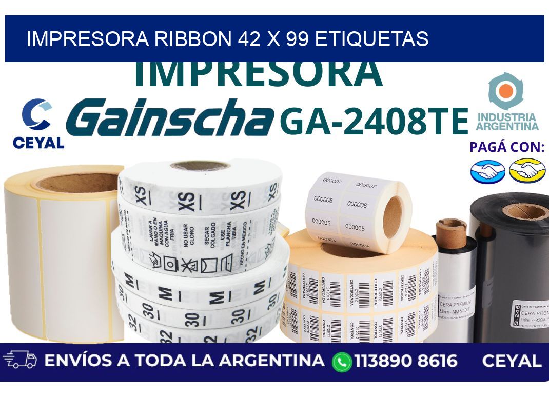 impresora ribbon 42 x 99 etiquetas