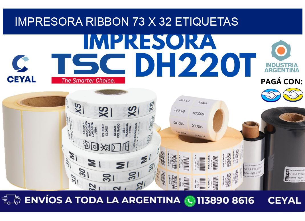 impresora ribbon 73 x 32 etiquetas