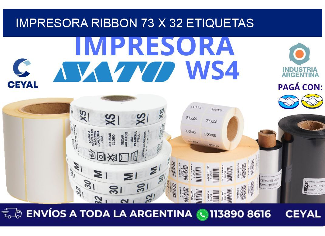 impresora ribbon 73 x 32 etiquetas