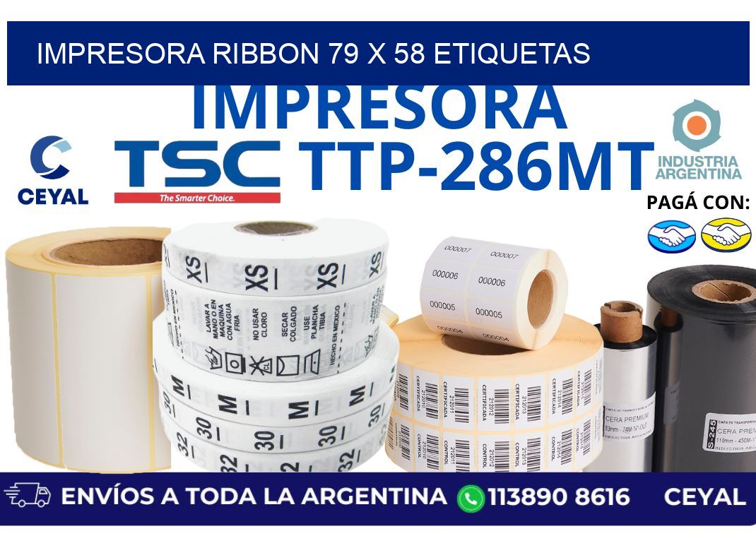 impresora ribbon 79 x 58 etiquetas