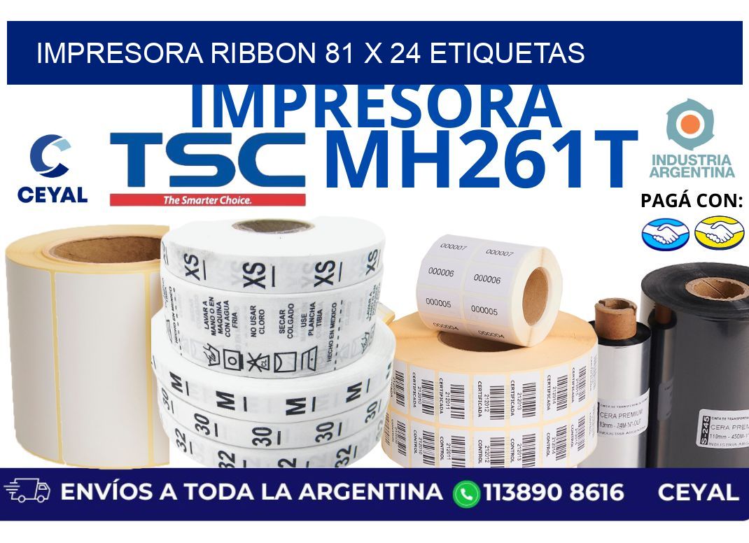 impresora ribbon 81 x 24 etiquetas