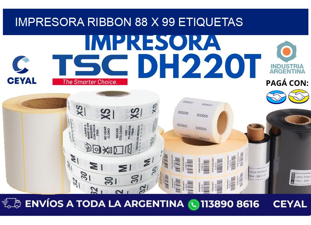 impresora ribbon 88 x 99 etiquetas