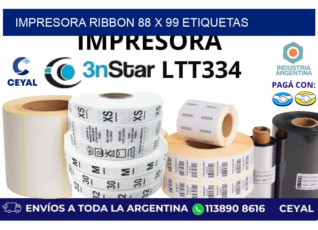 impresora ribbon 88 x 99 etiquetas