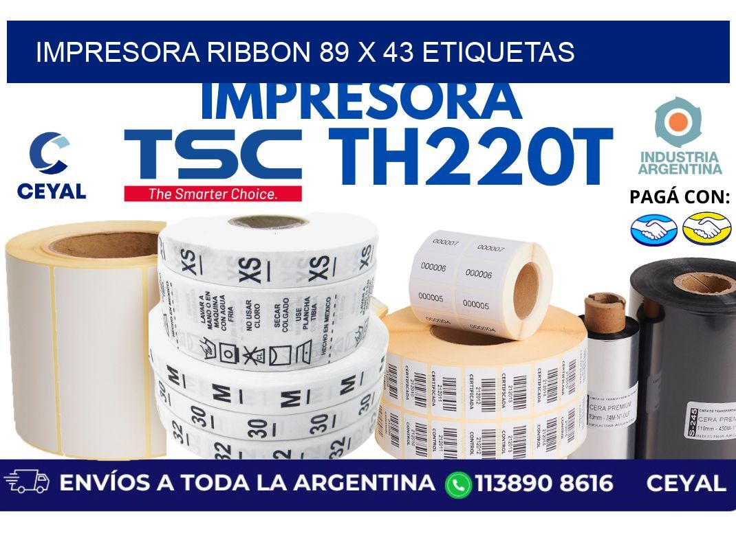 impresora ribbon 89 x 43 etiquetas