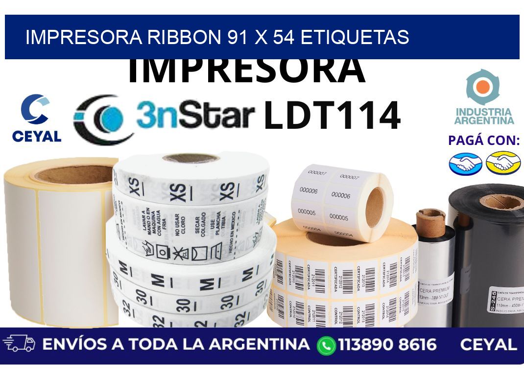 impresora ribbon 91 x 54 etiquetas