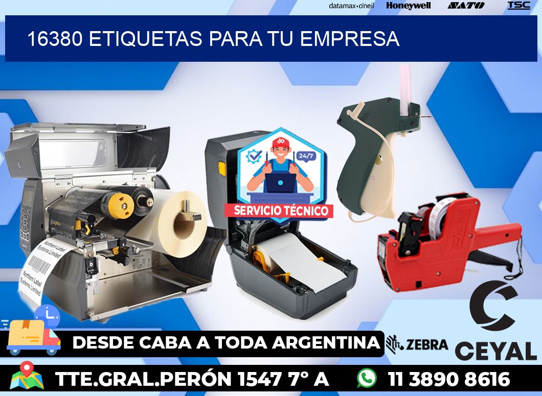 16380 etiquetas para tu empresa