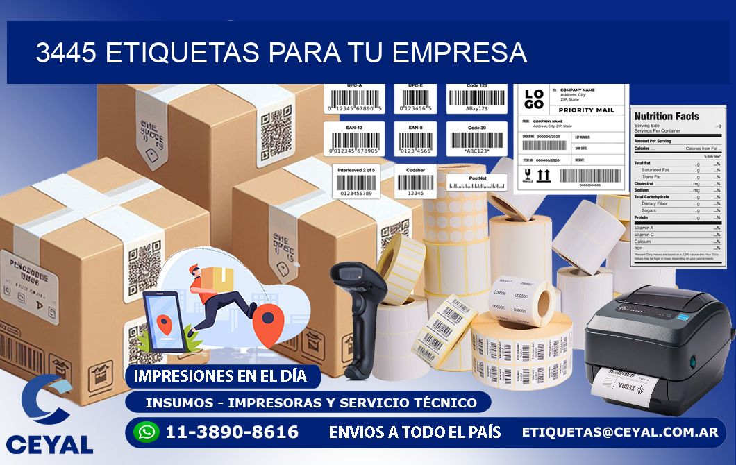 3445 etiquetas para tu empresa