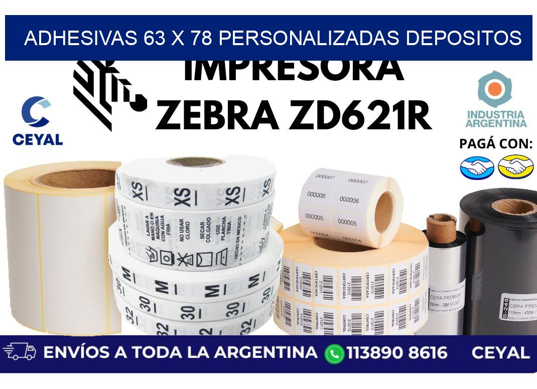 adhesivas 63 x 78 personalizadas depositos