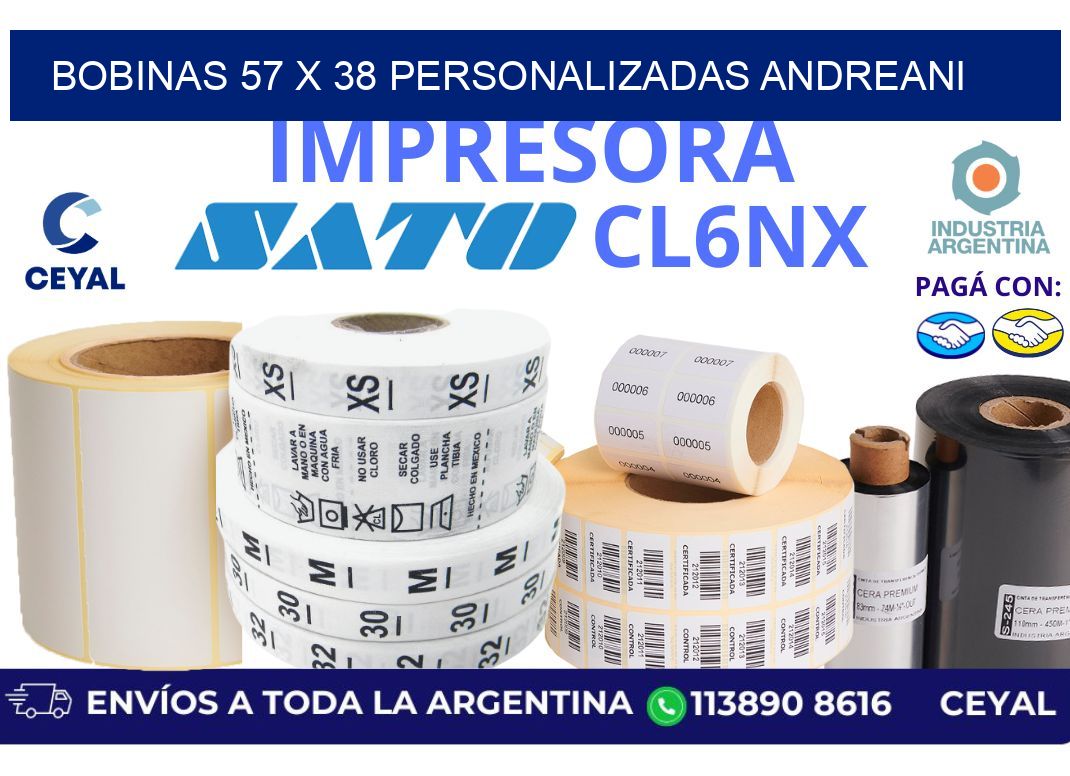 bobinas 57 x 38 personalizadas andreani