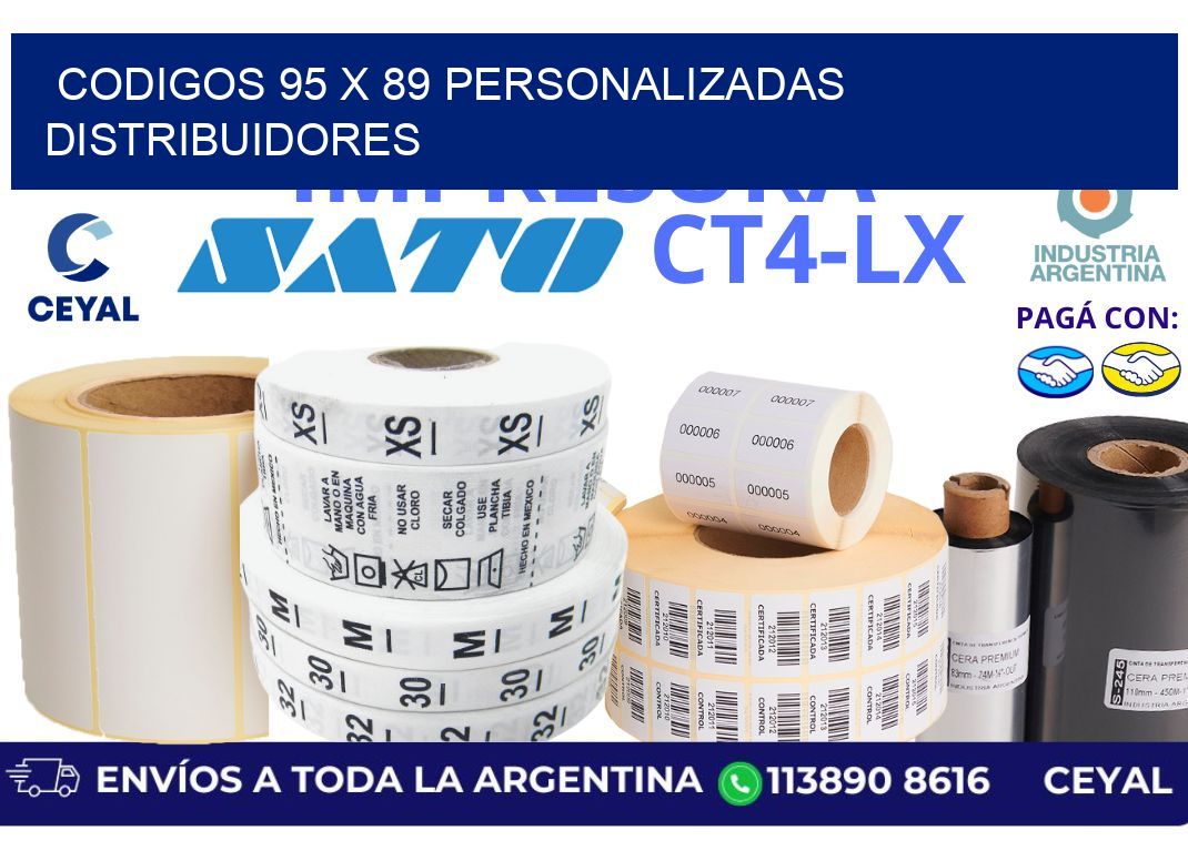 codigos 95 x 89 personalizadas distribuidores