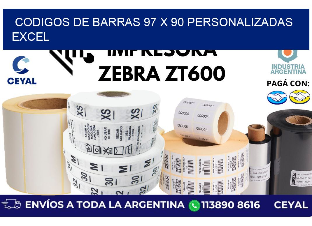 codigos de barras 97 x 90 personalizadas excel