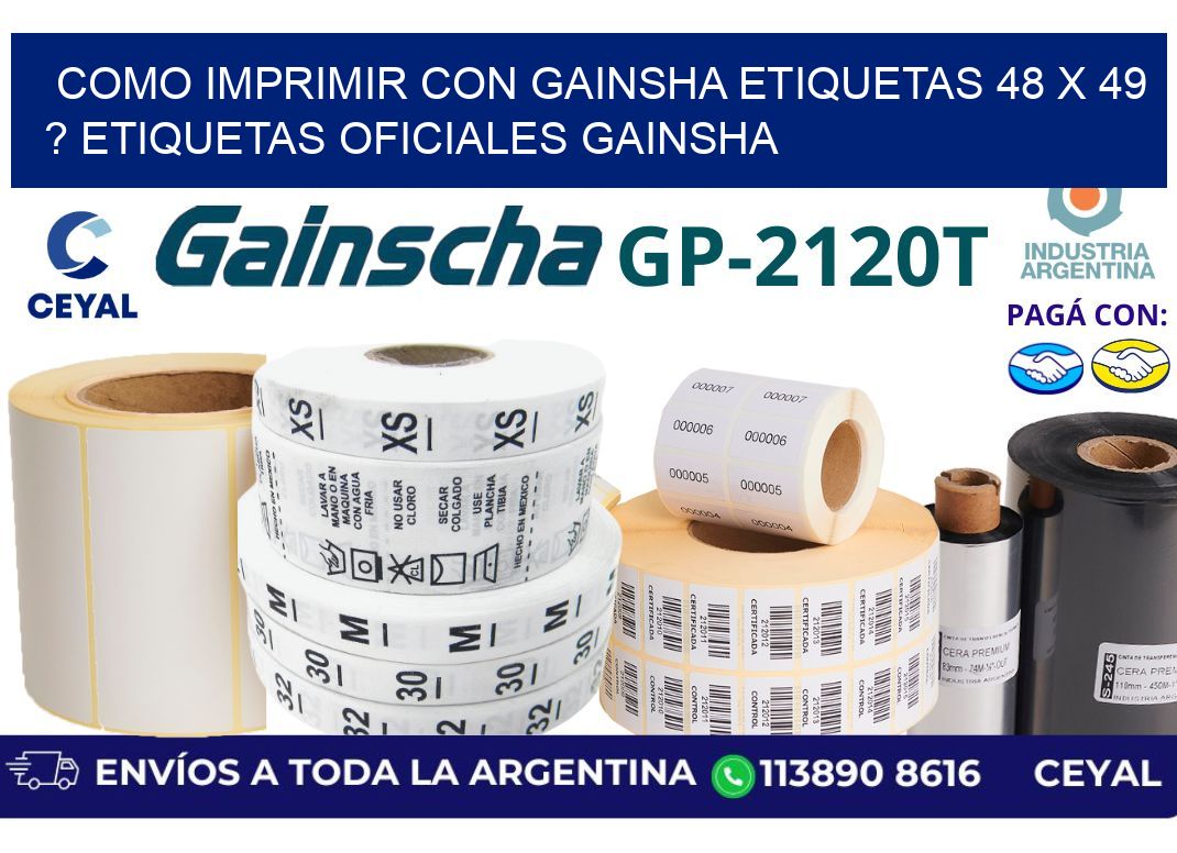 como imprimir con gainsha etiquetas 48 x 49 ? etiquetas oficiales gainsha