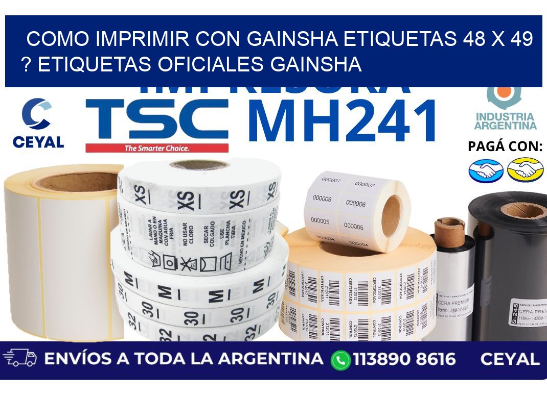 como imprimir con gainsha etiquetas 48 x 49 ? etiquetas oficiales gainsha