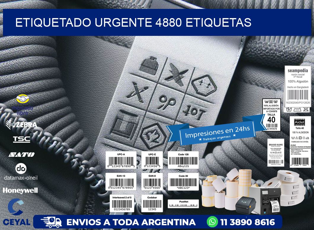 etiquetado urgente 4880 etiquetas