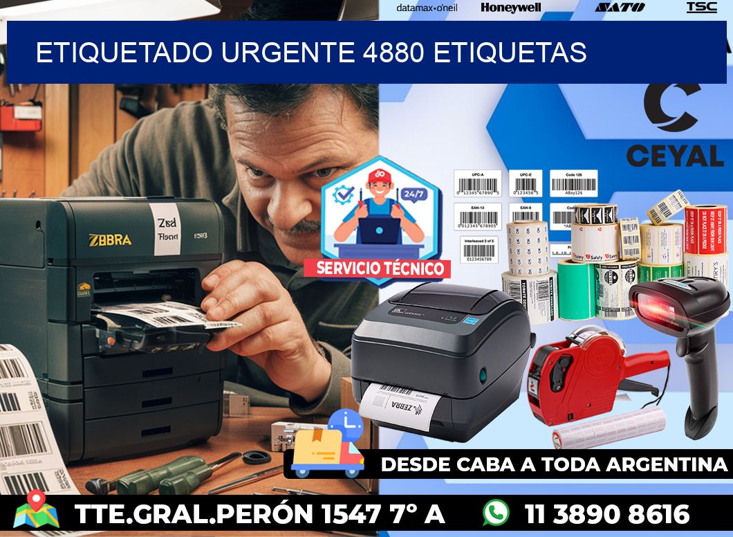 etiquetado urgente 4880 etiquetas
