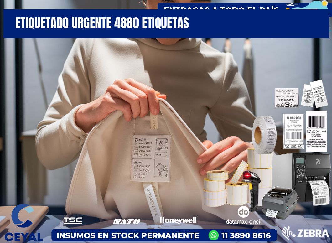 etiquetado urgente 4880 etiquetas