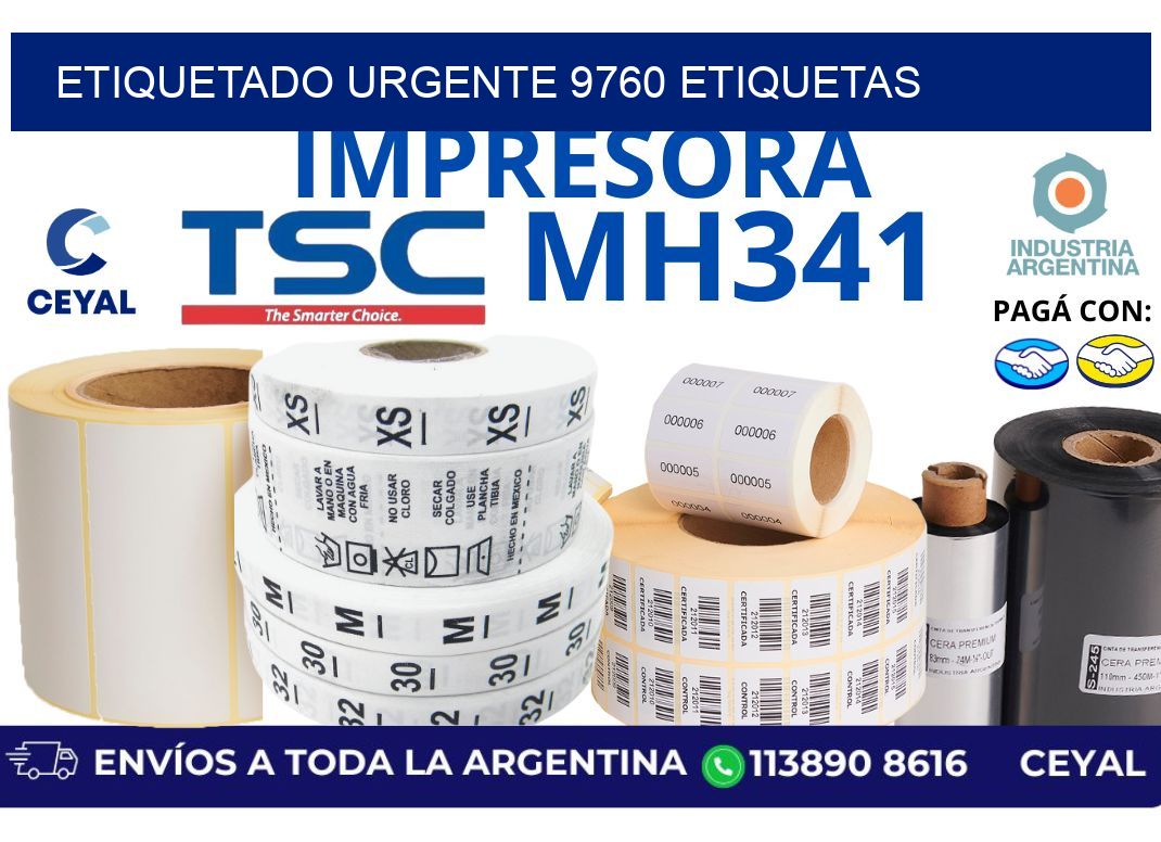 etiquetado urgente 9760 etiquetas