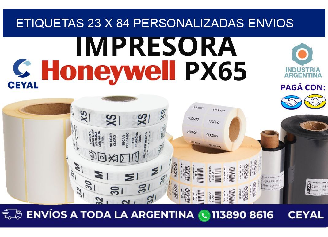 etiquetas 23 x 84 personalizadas envios
