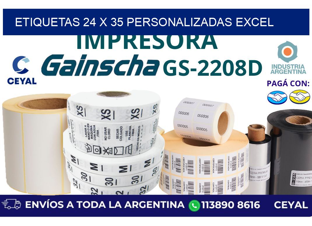 etiquetas 24 x 35 personalizadas excel