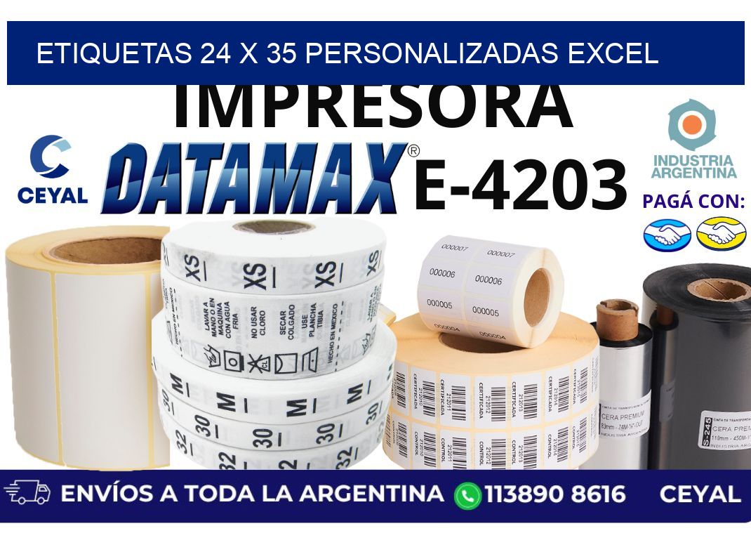 etiquetas 24 x 35 personalizadas excel