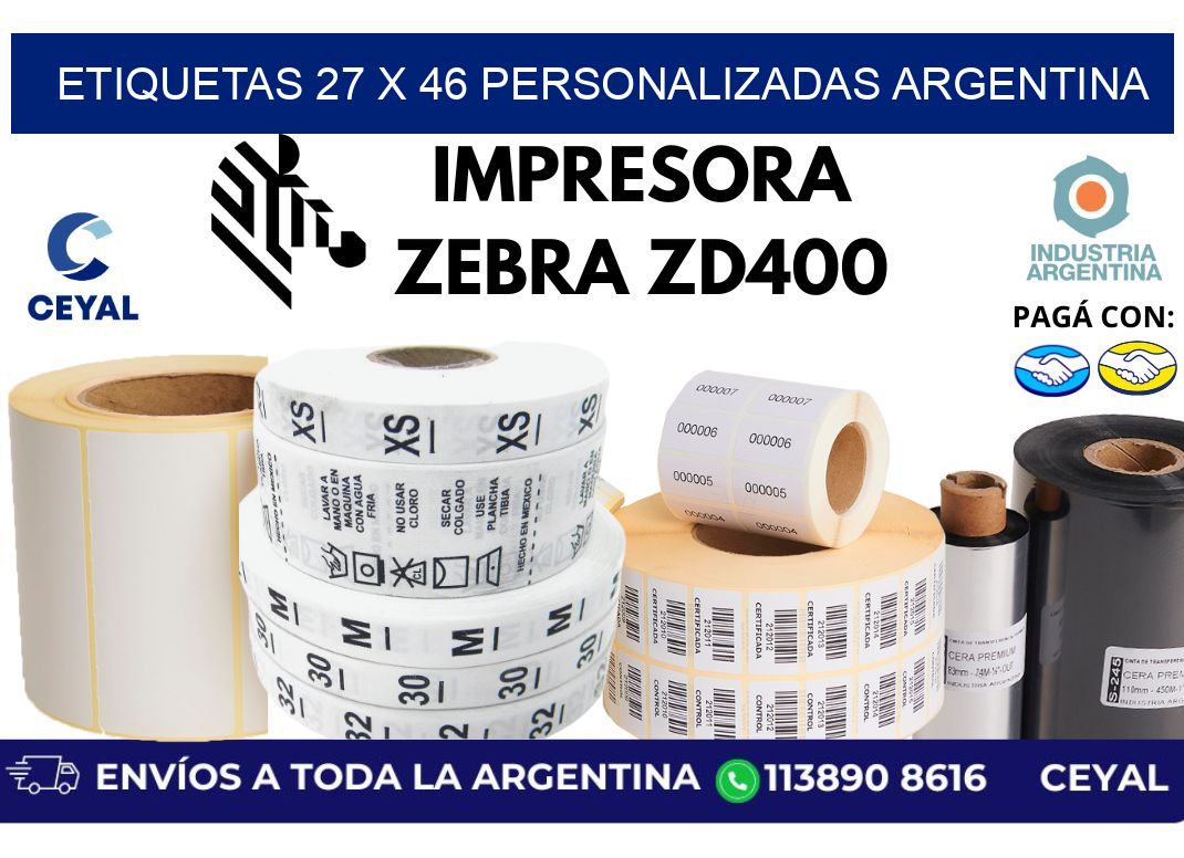 etiquetas 27 x 46 personalizadas argentina