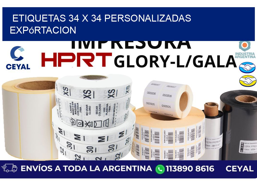 etiquetas 34 x 34 personalizadas expórtacion