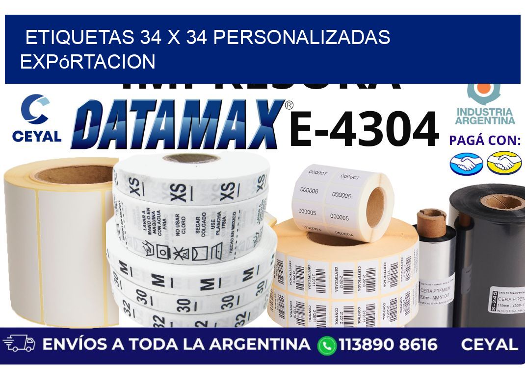 etiquetas 34 x 34 personalizadas expórtacion
