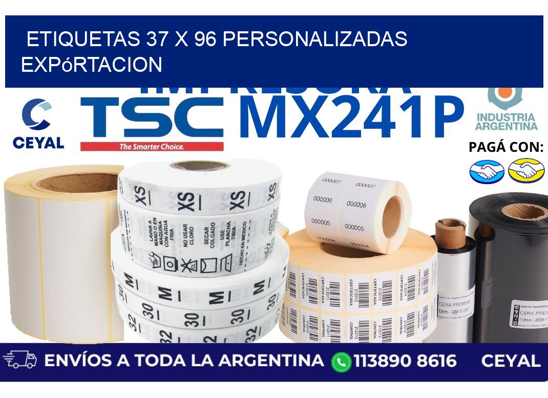 etiquetas 37 x 96 personalizadas expórtacion