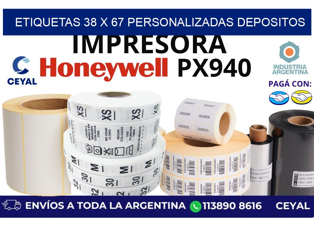 etiquetas 38 x 67 personalizadas depositos