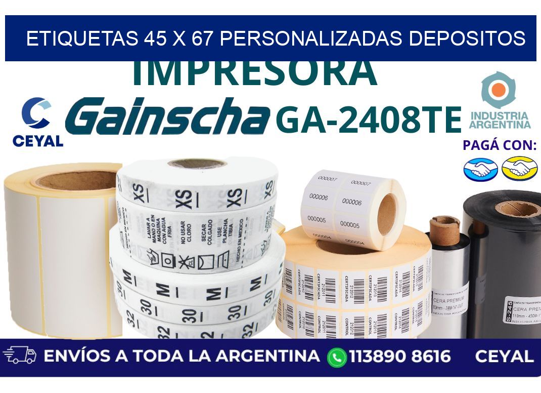 etiquetas 45 x 67 personalizadas depositos