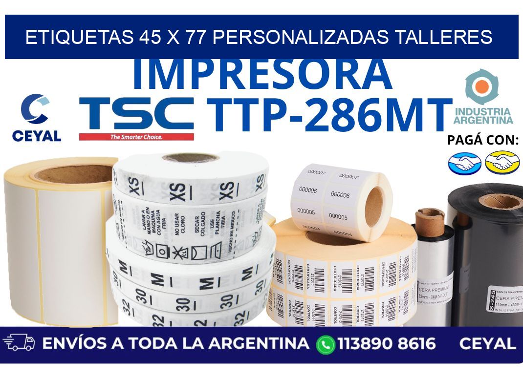 etiquetas 45 x 77 personalizadas talleres