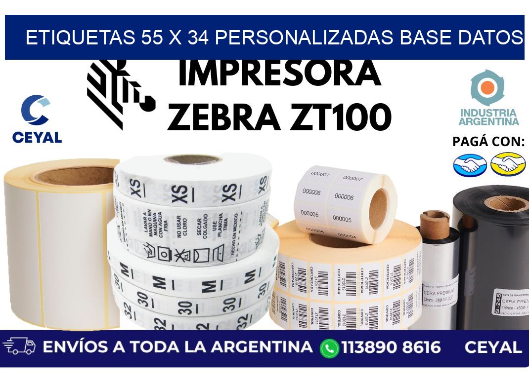 etiquetas 55 x 34 personalizadas base datos