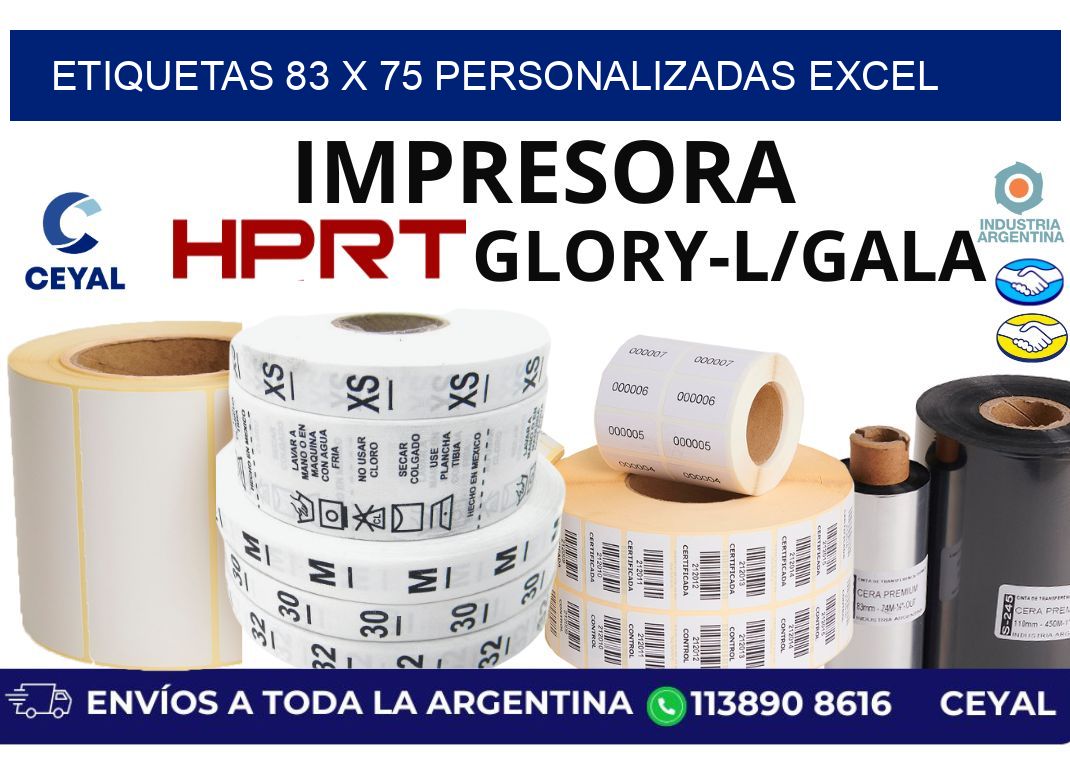 etiquetas 83 x 75 personalizadas excel
