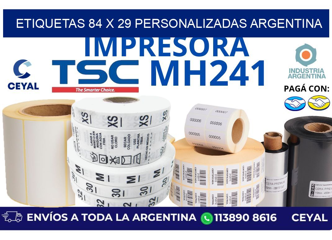 etiquetas 84 x 29 personalizadas argentina