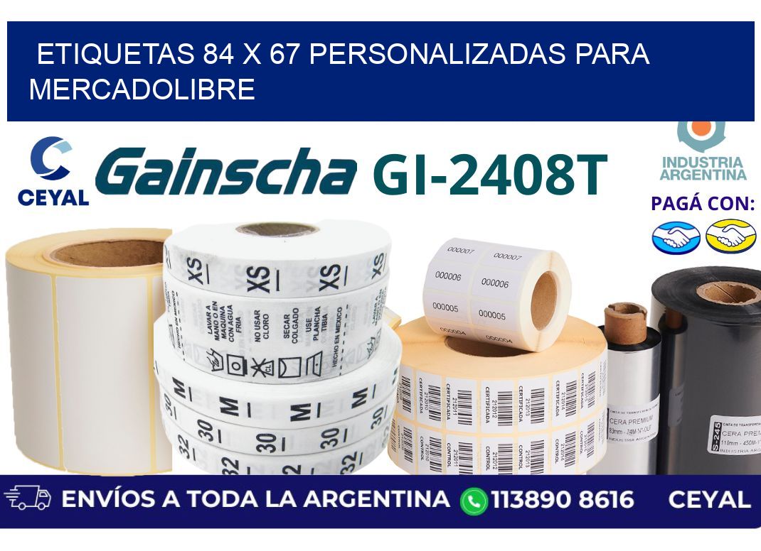 etiquetas 84 x 67 personalizadas para mercadolibre