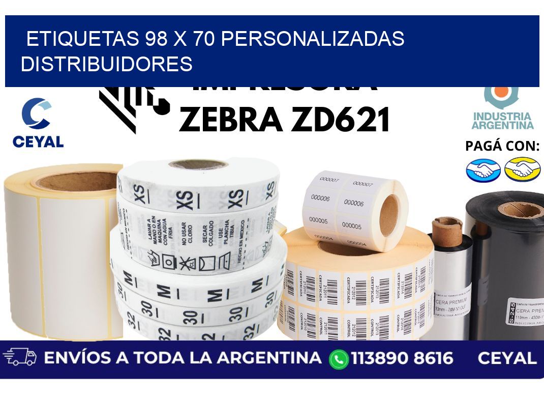 etiquetas 98 x 70 personalizadas distribuidores