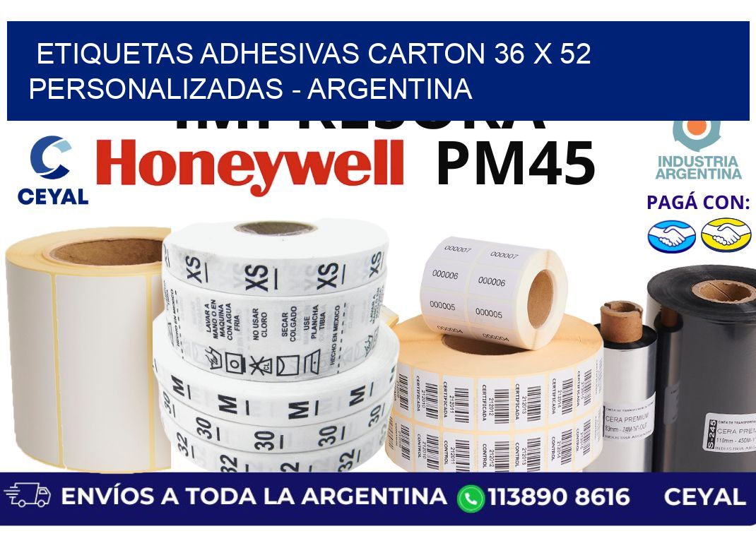 etiquetas adhesivas carton 36 x 52 personalizadas - Argentina