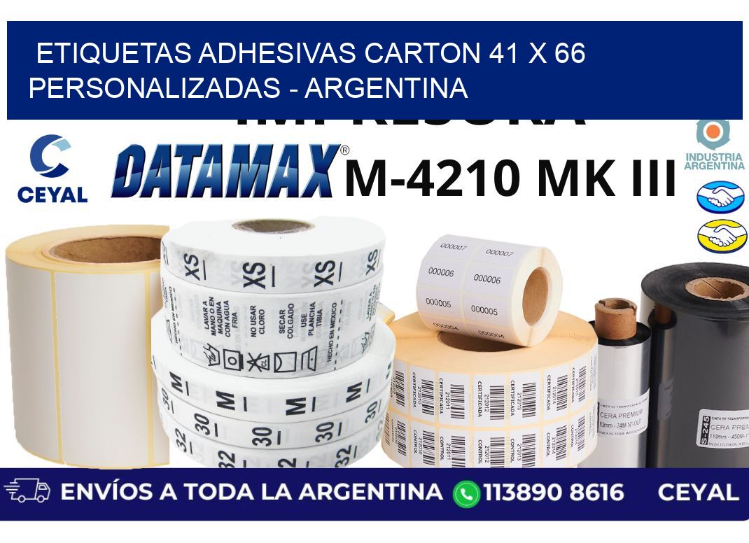 etiquetas adhesivas carton 41 x 66 personalizadas - Argentina